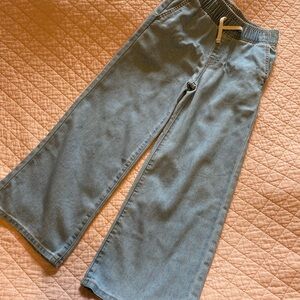 Wide-Leg Light Blue Denim Pants